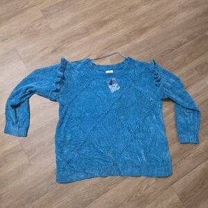 Crown & Ivy Teal Crew Neck Sweater